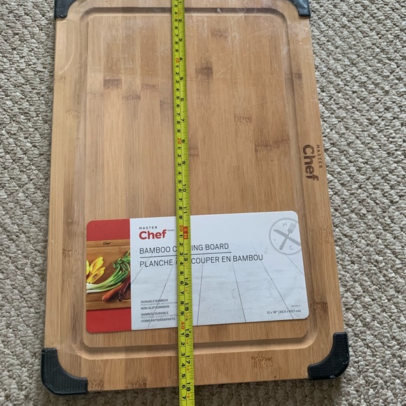 NWT Master Chef Bamboo Wooden Cutting Board 12 x 18” - Picture 6 of 8